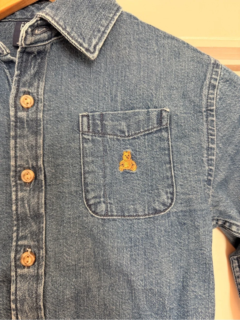 GAP Boys Dark Blue Denim Button-Down Shirt